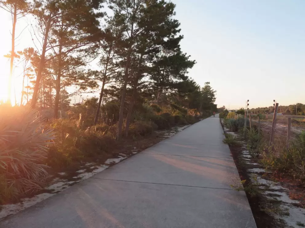 Morning light at the beginning of the walk.