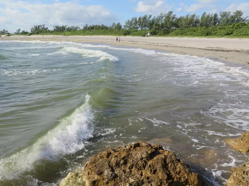 Looking to Jupiter Beach from the jetty.