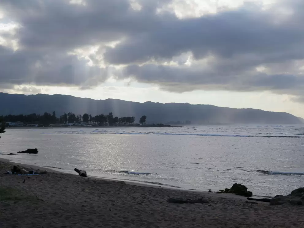 Late afternoon light at Haleiwa Beach.