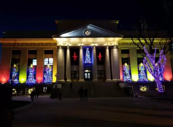 Yavapai County Courthouse at Christmastime.