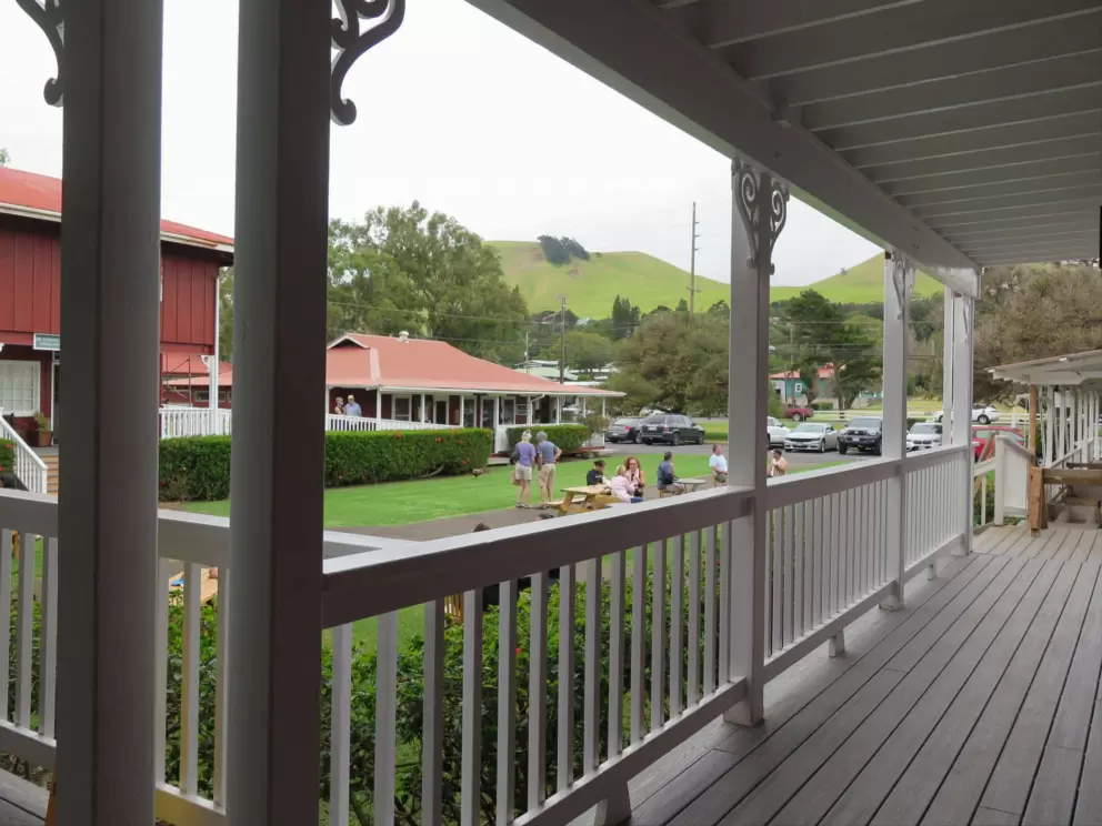 Views of the greenest green hills, from the wrap-around balcony at Parker Square.