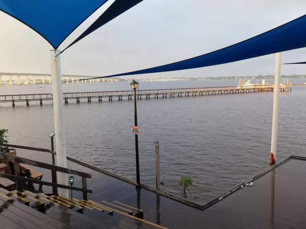 The stage, on a rainy day.