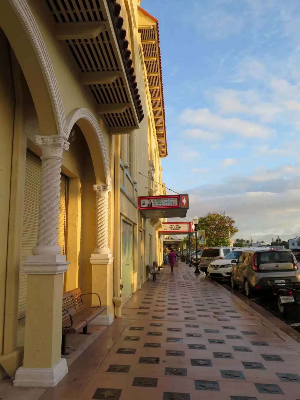 The back entrance of Lyric Theater, with stars in the pavement.