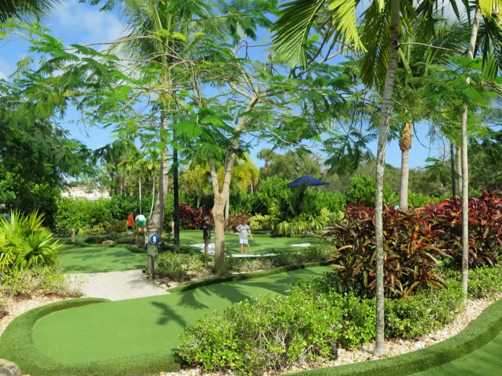Tropical plants at Lighthouse Cove Adventure Golf at Abacoa.