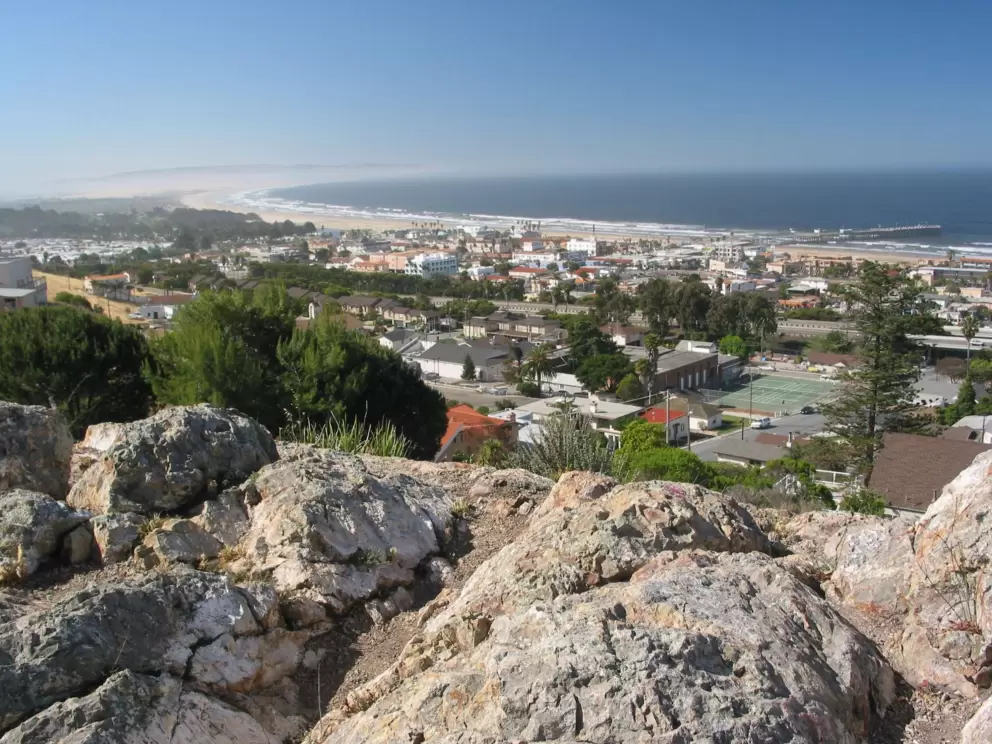 The rocks where you sit and take in a sweeping view of Pismo!