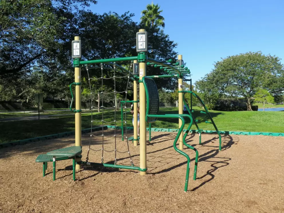 The workout station looks like a playground!