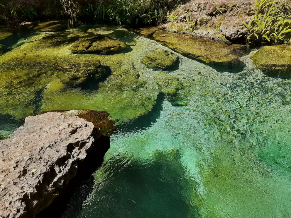 Crystal clear water.