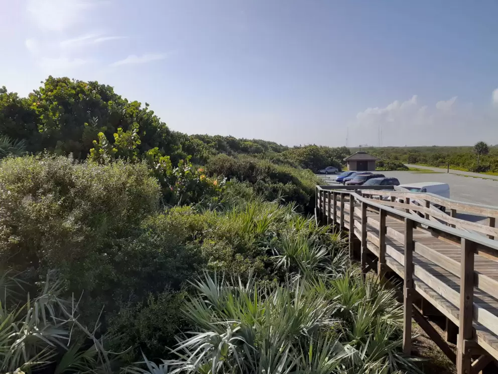 The boardwalk from the parking lot. 