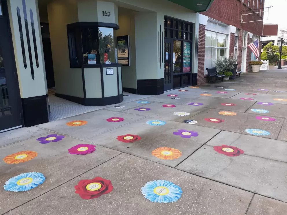 Cute design on pavement.