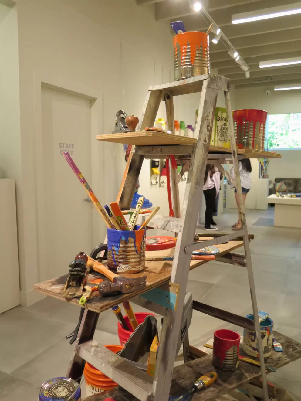 The ladder is part of the exhibit, by Ray Gross!