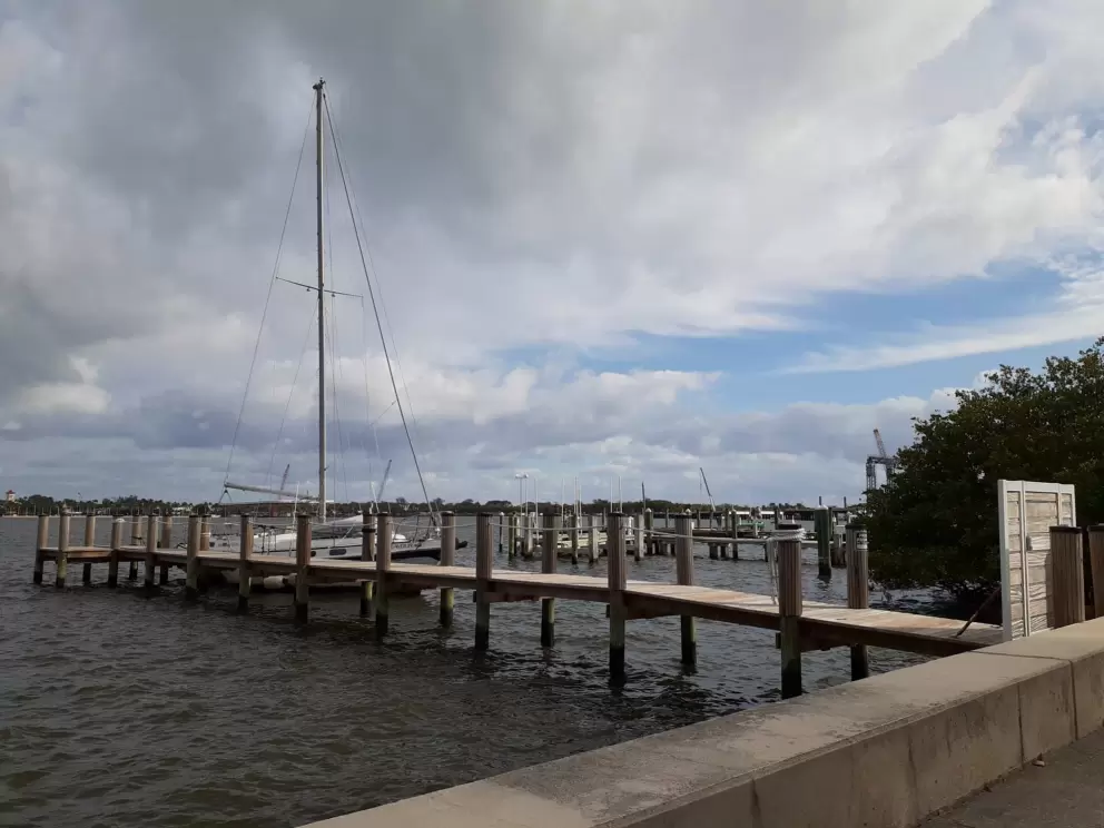 Sailing ship along Flagler Drive, at Monroe Drive.