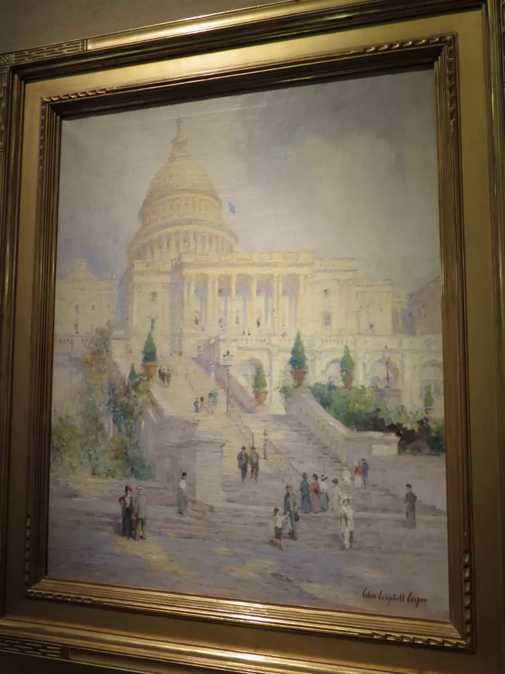 West Front of the Capitol Steps, Wash DC, by Colin Campbell Cooper, during a special American Impressionism exhibit in Esther B. O'Keeffe Building.