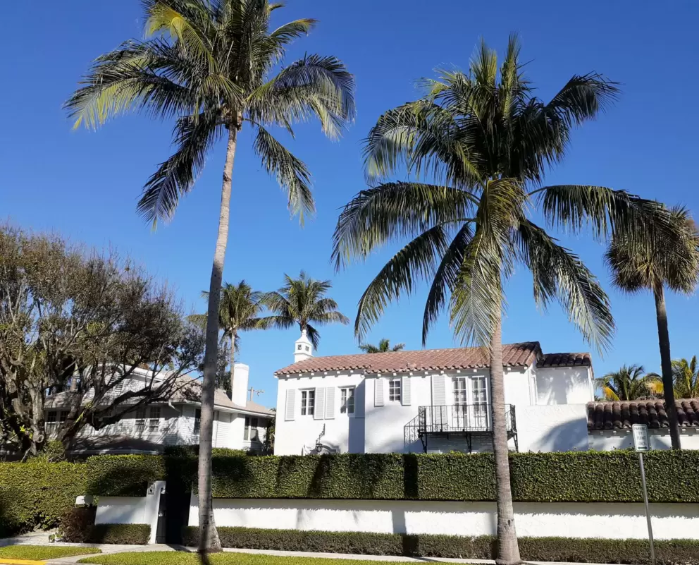 Mansion with turret.