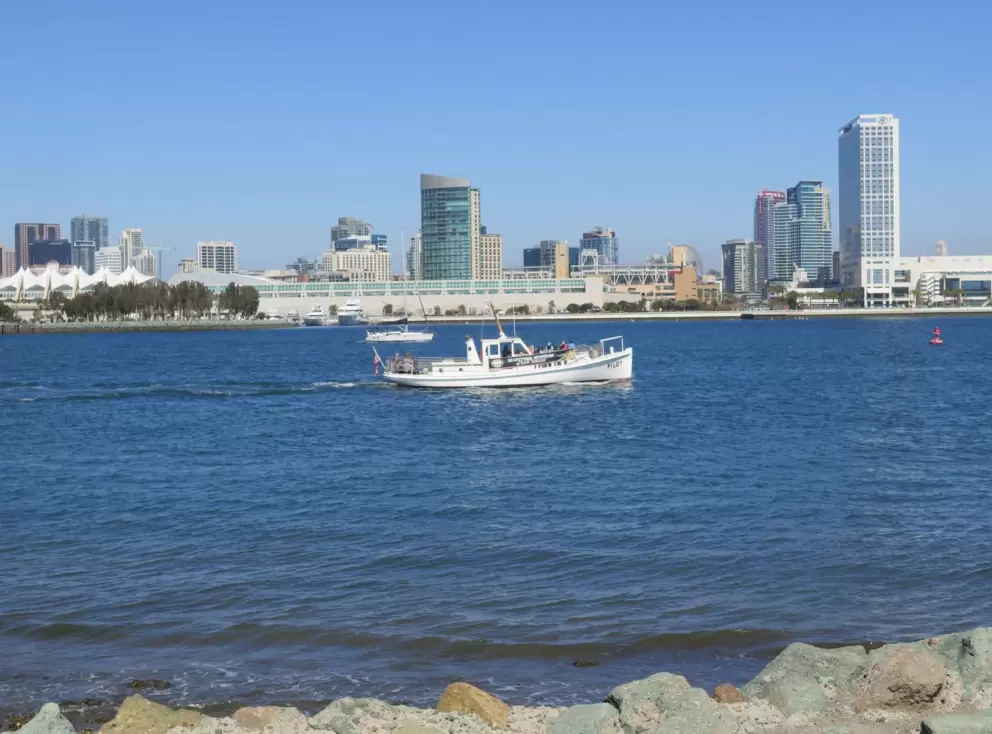 View of tour boat from the path.