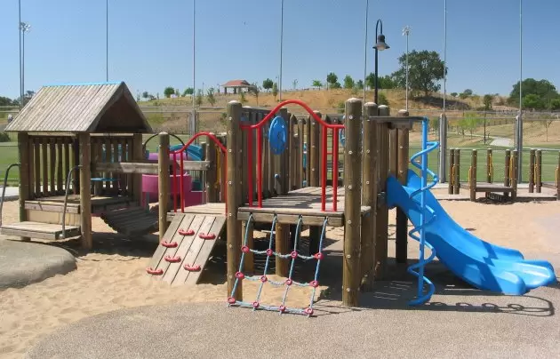 The toddler side of the playground.