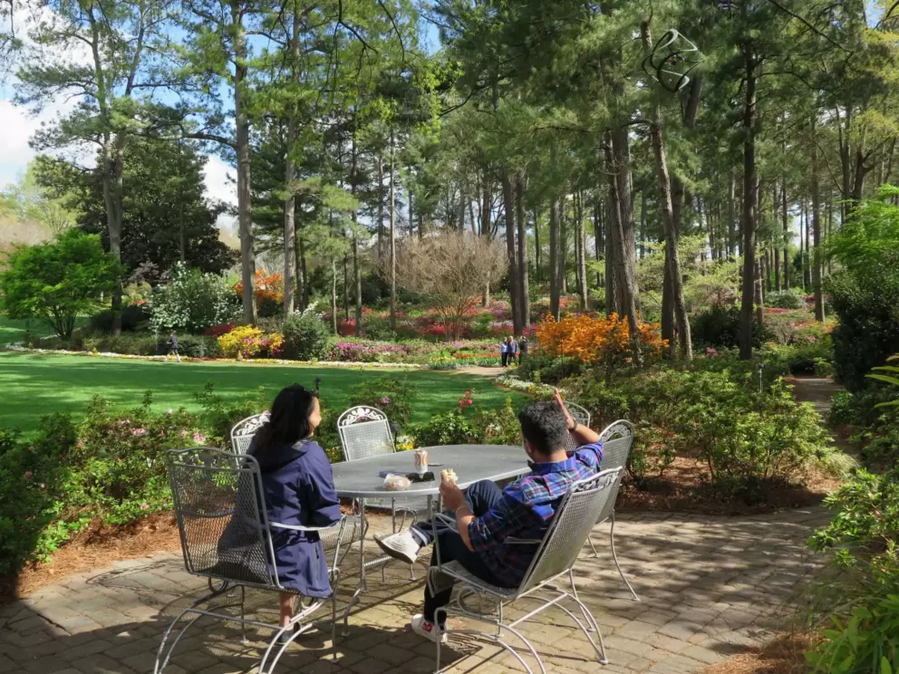 Employees taking a break in the sun.