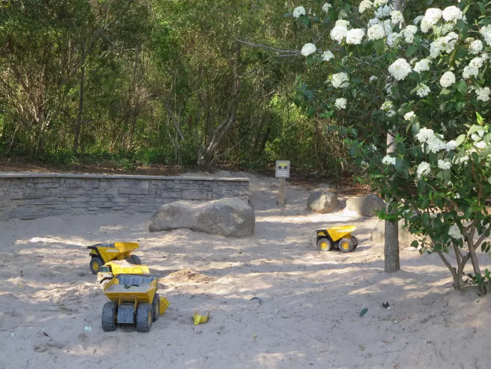 Sand pit and tractors.