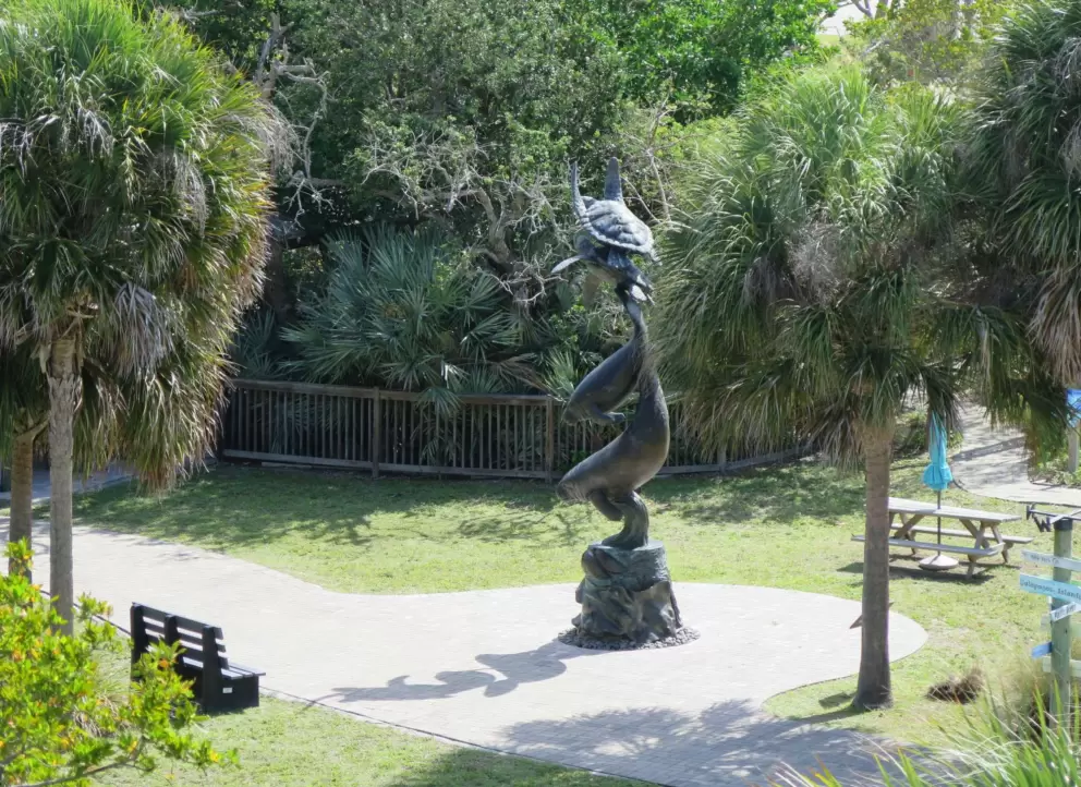 Statue on the grounds.