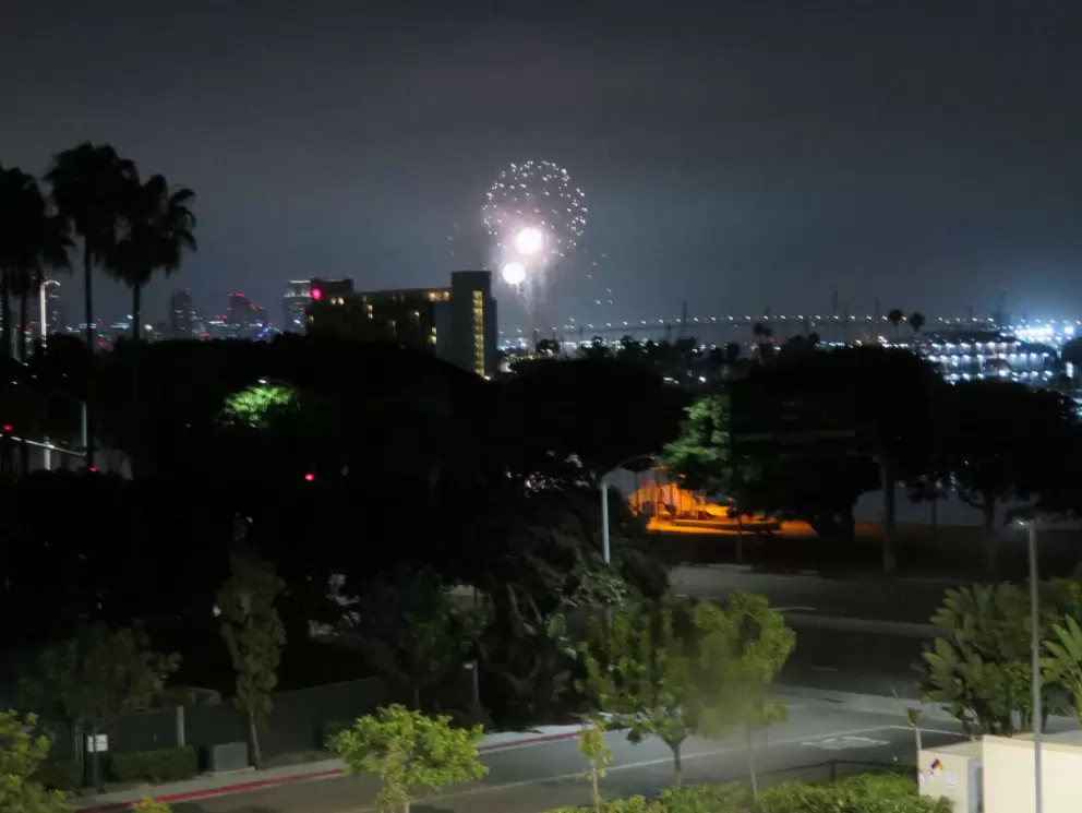 Fireworks as seen from Hampton Inn, across the street from the park.