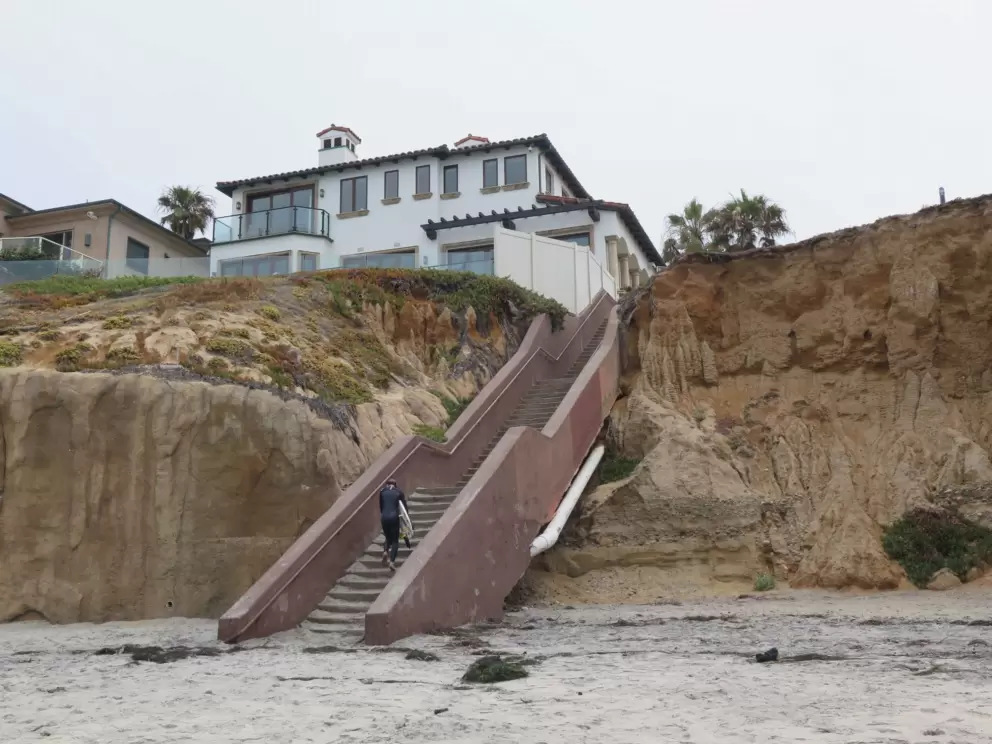 The stairs that leads to the beach.