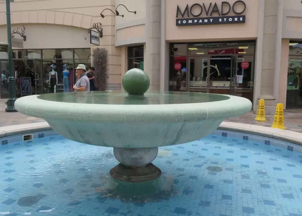 Blue fountain.