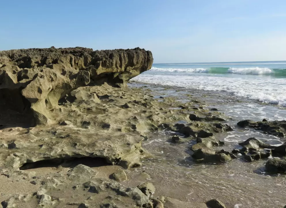 Limestone rock formation and pools.
