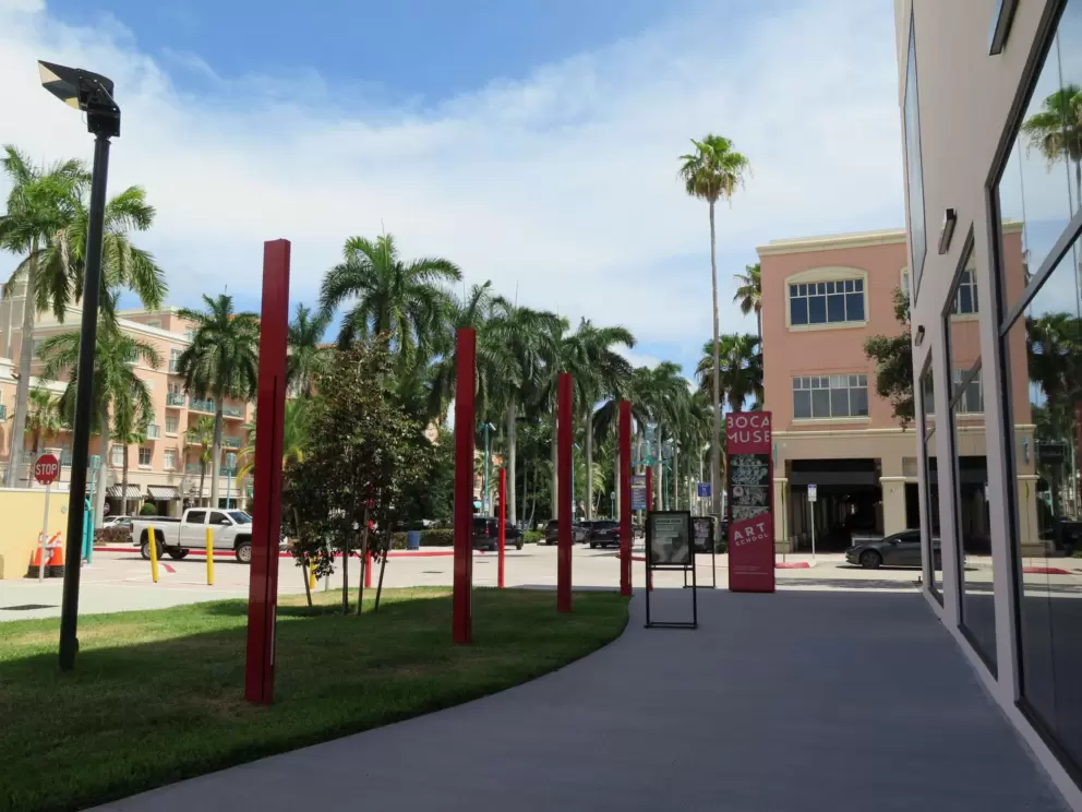 Shady spot outside Boca Raton Museum of Art.