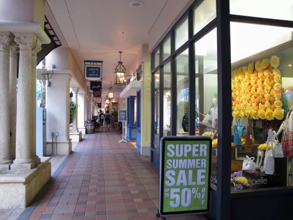 Summer sale at the mall. 