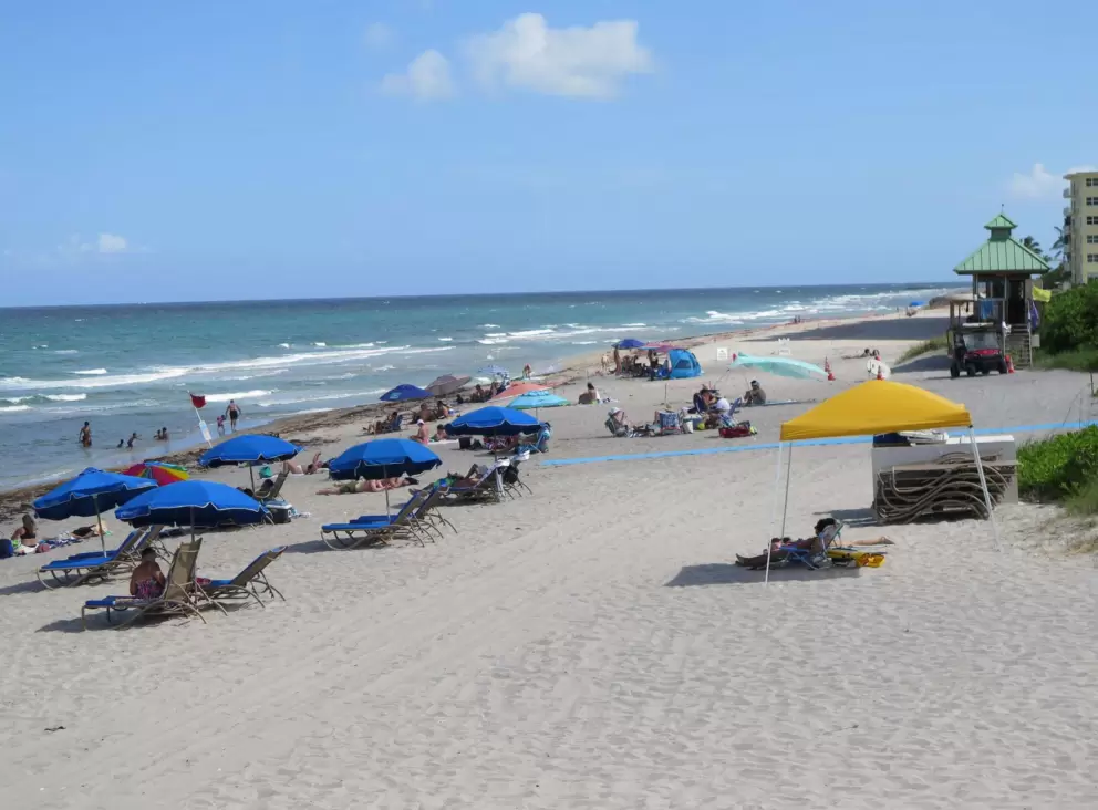 Summertime weekend at the beach. I love the lifeguard shack!