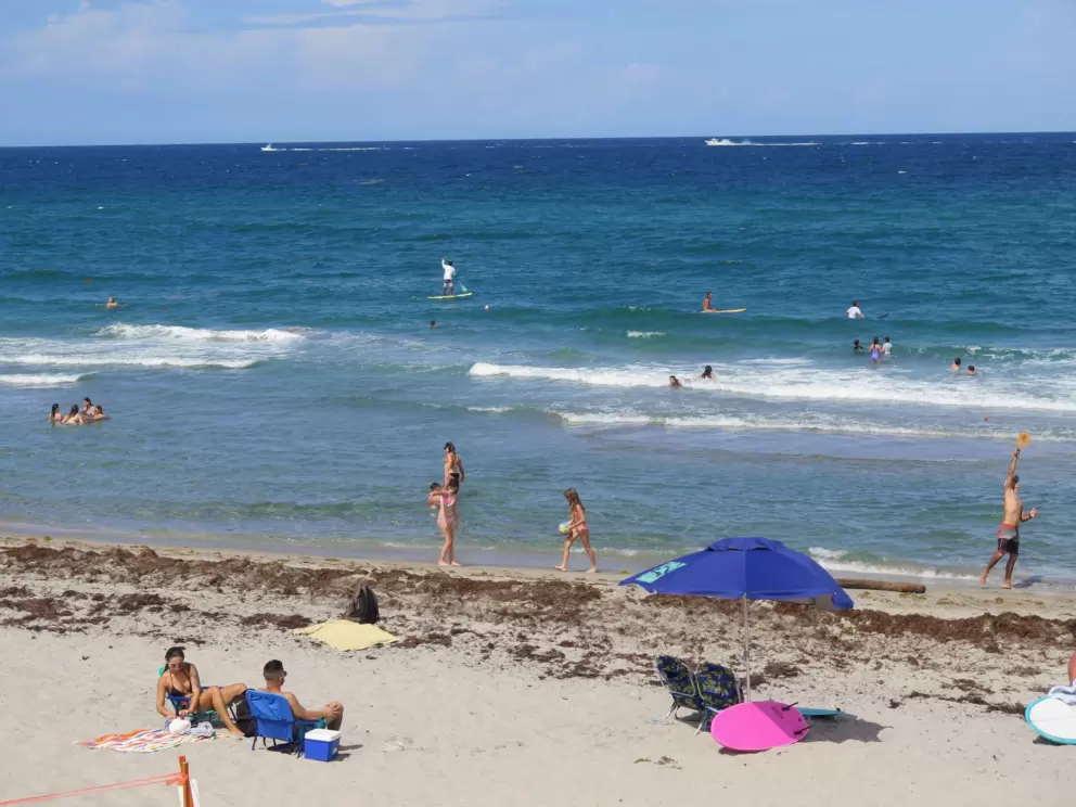 Swimmers enjoying a summer day.