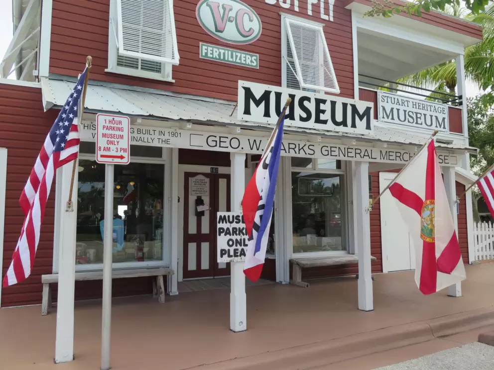 Stuart Heritage Museum is in a cute red wood building.