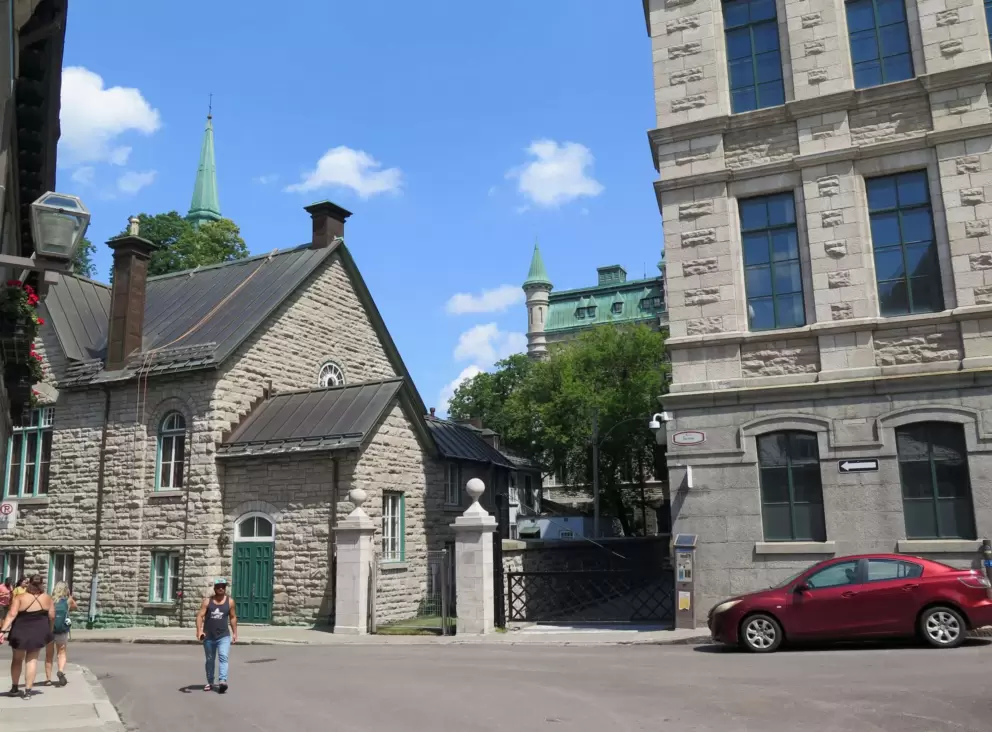 Layers of buildings and steeples.