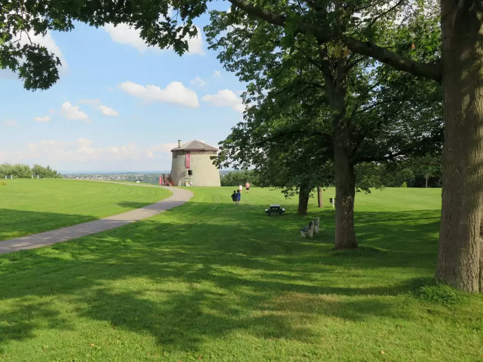 Martello Tower looks cute in this idyllic setting.