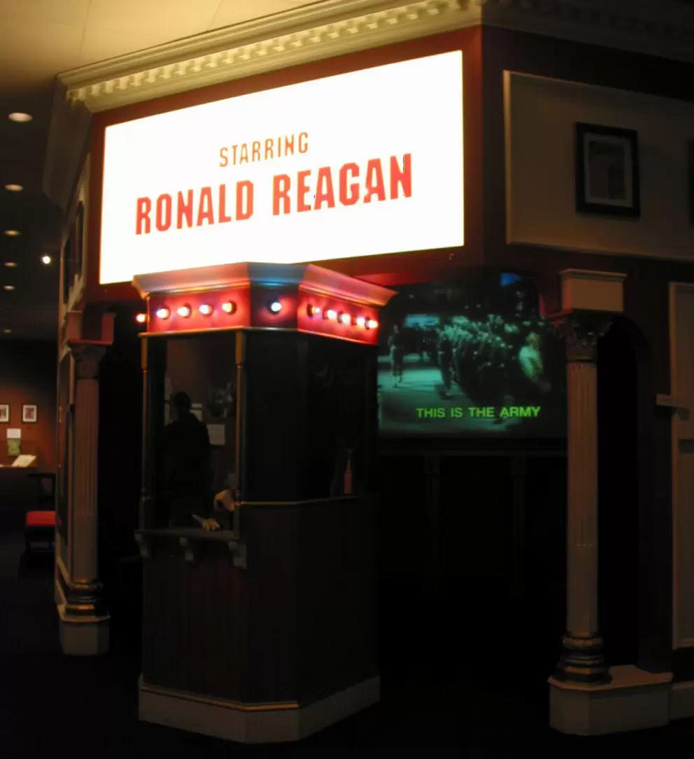 Exhibit about Reagan's film star days. 