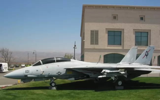F14 Tomcat. In the garden, we met a pilot who had flown one of these babies!