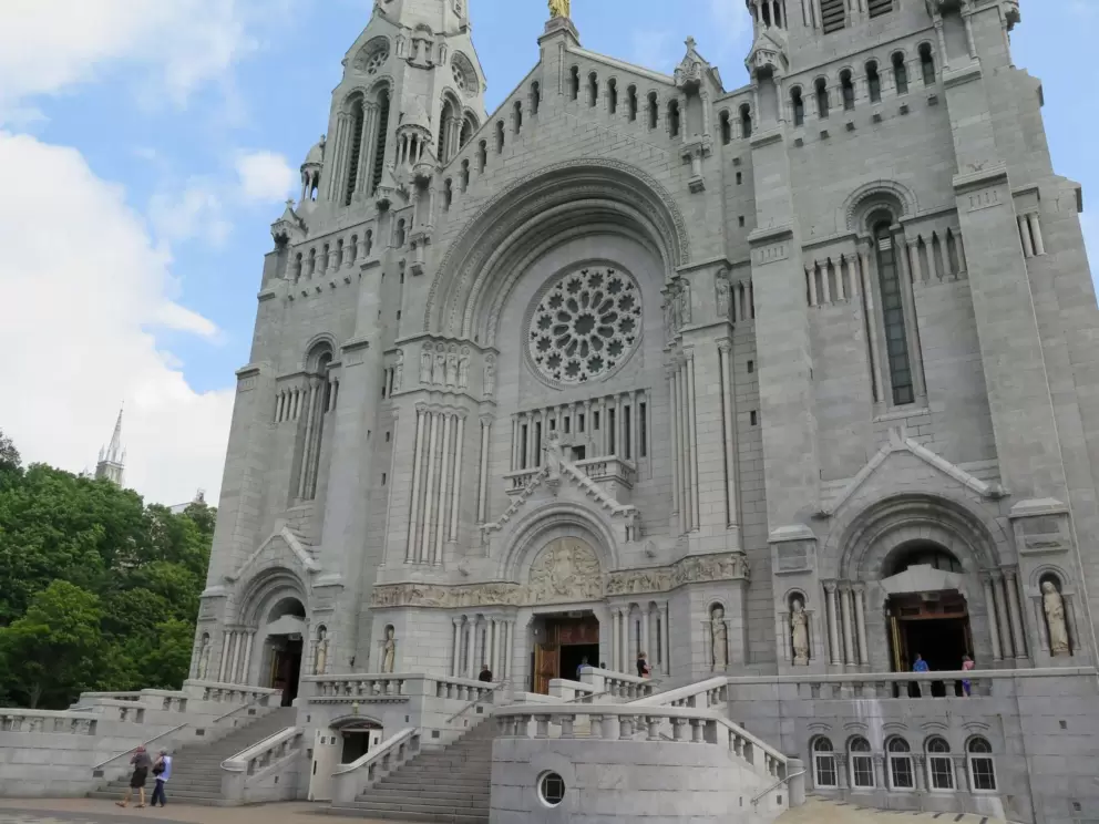The basilica is made of beautiful stone. 