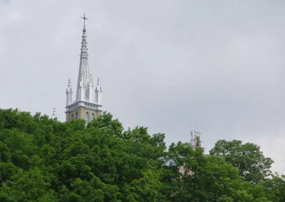Convent steeple at the top of the hill- it just adds another layer to the beauty here.