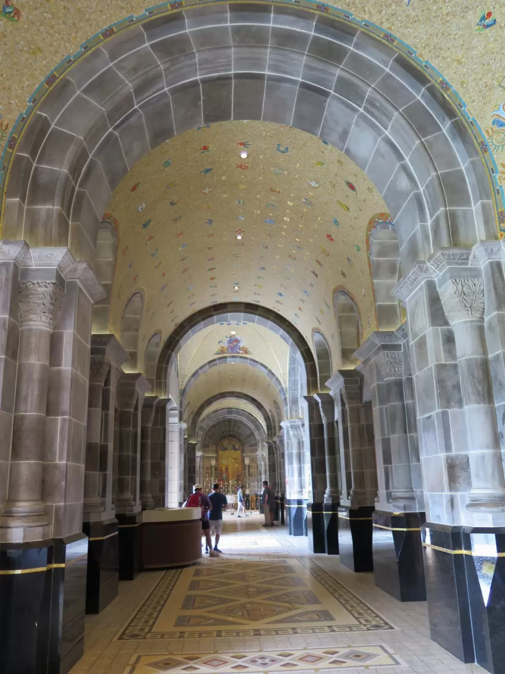 Stripey arches in the foyer. 