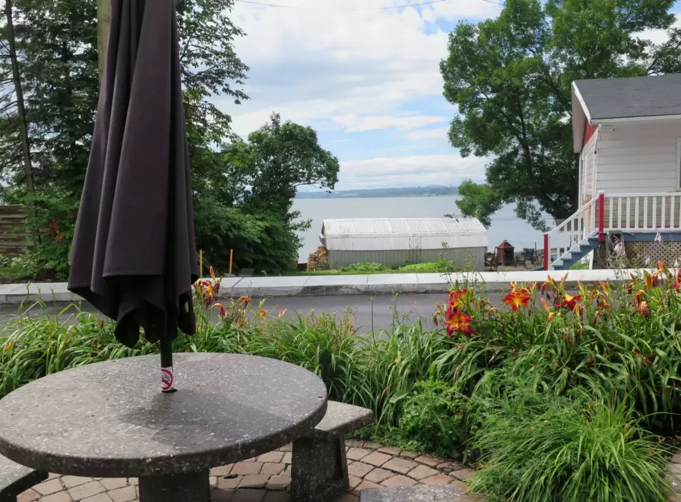 Views of the water from the picnic table at the chocolaterie.