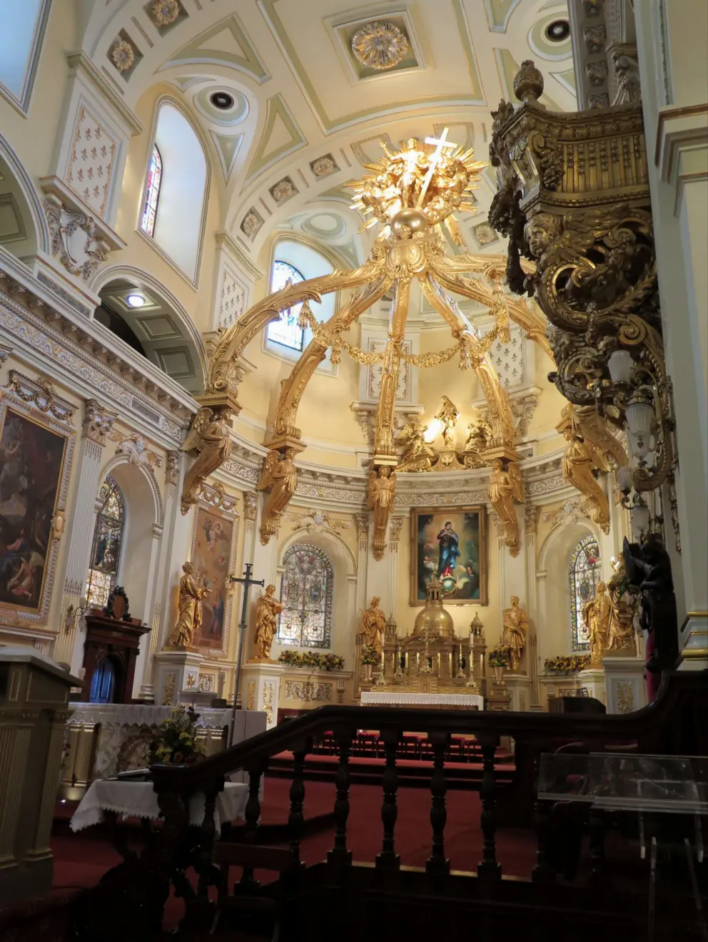 The basilica is very ornate.