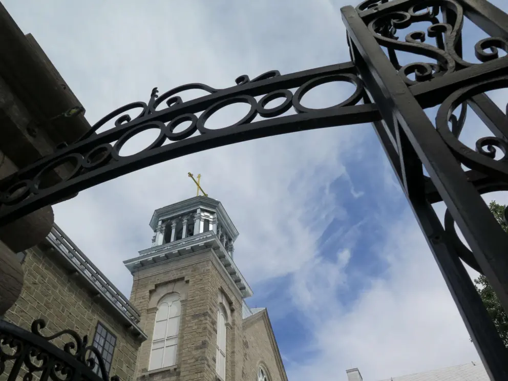 Tower and cross, on University Laval School of Architecture, next door.