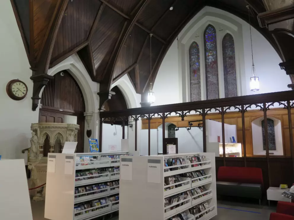 Bibliotheque Claire-Martin has amazing wooden arches. 