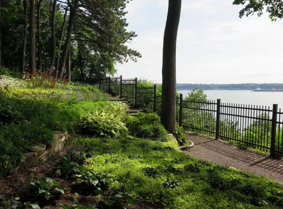 Fence with views of the river. 