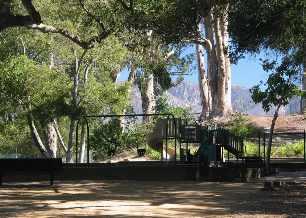 The toddler playground and swings at Escondido Park.