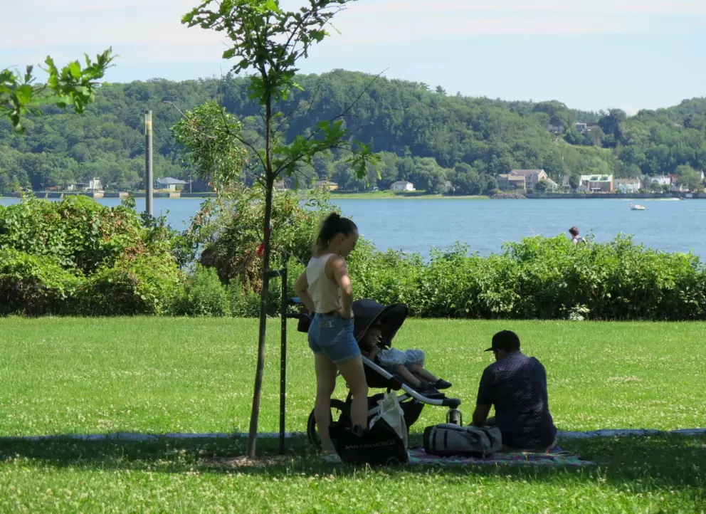 A family enjoying a day at the park. 