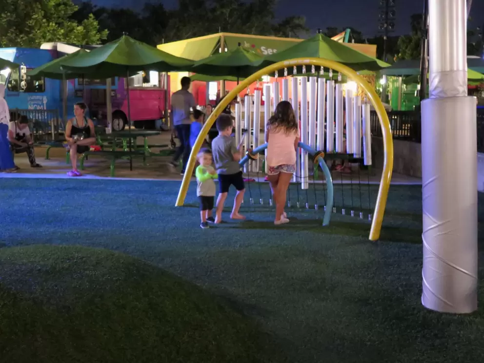 Chimes in the play area. 