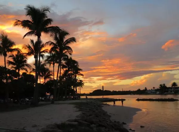 Standing on the inlet beach at sunset. 