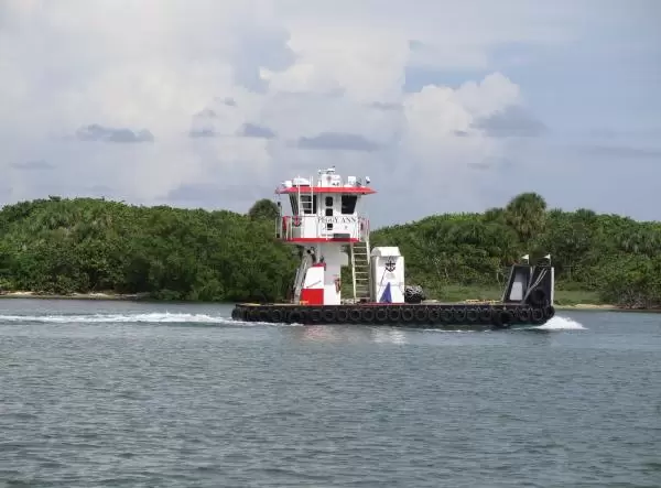 Peggy Ann barge going by. 