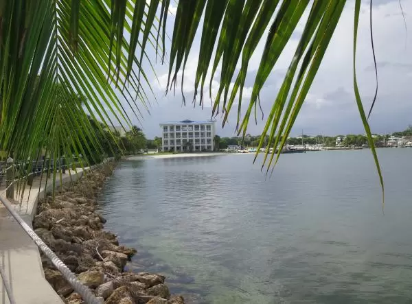 The hotel in the distance. 