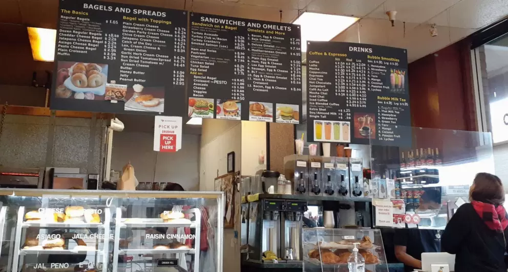 House of Bagels, a friendly place to warm up with an egg and bacon bagel in the morning. 